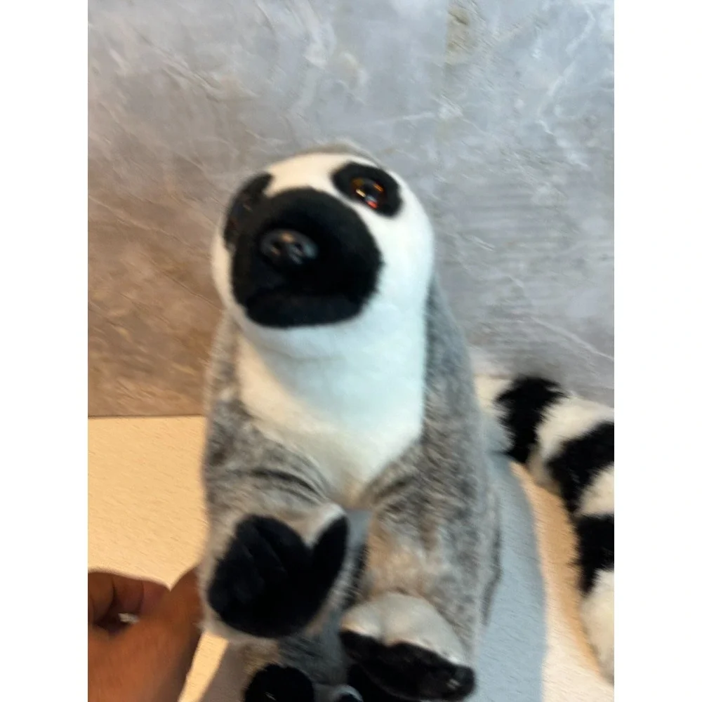 Wild‎ Republic Ring-Tailed Lemur Plush Toy Stuffed Animal Gray Black White 14
